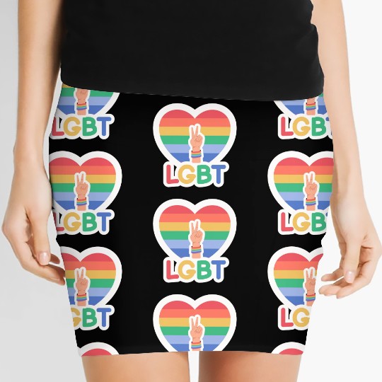 Pride flag heart - Pride quote lgbt community Women's Mini Skirts