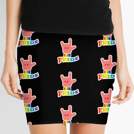 Pride flag hand - Pride quote lgbt community Women's Mini Skirts