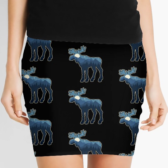 Wild Adventure Moose Women's Mini Skirts