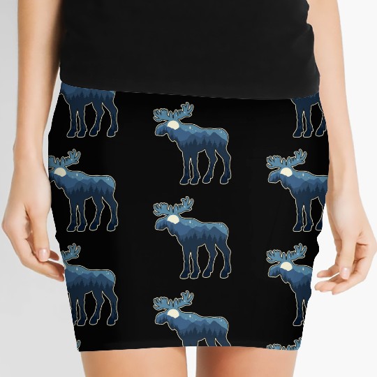 Wild Adventure Moose Women's Mini Skirts