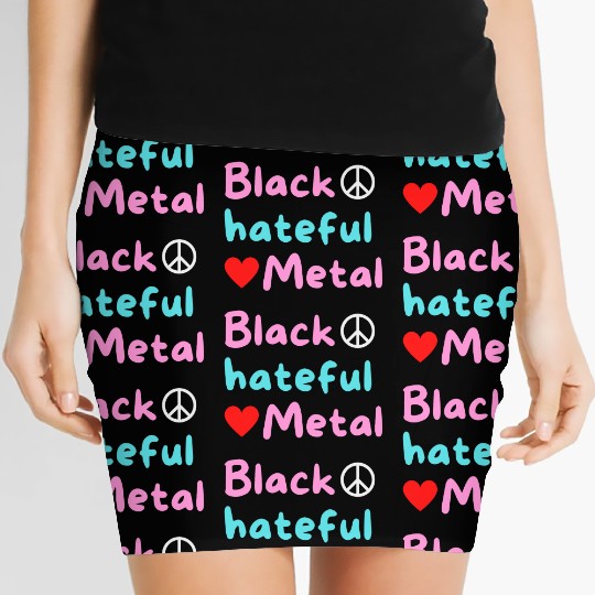 Black Hateful Metal (Peace And Love version) Women's Mini Skirts