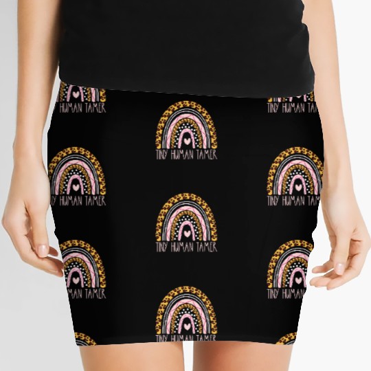 Tiny Human Tamer Bohemian Rainbow Daycare Teacher Women's Mini Skirts