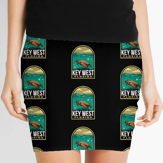 Key West Vintage Sea Turtle Women's Mini Skirts