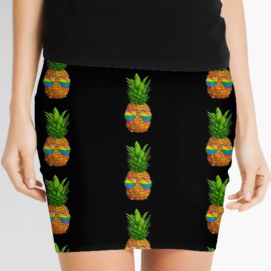 Funny Pineapple LGBT Rainbow Gay Pride Women's Mini Skirts
