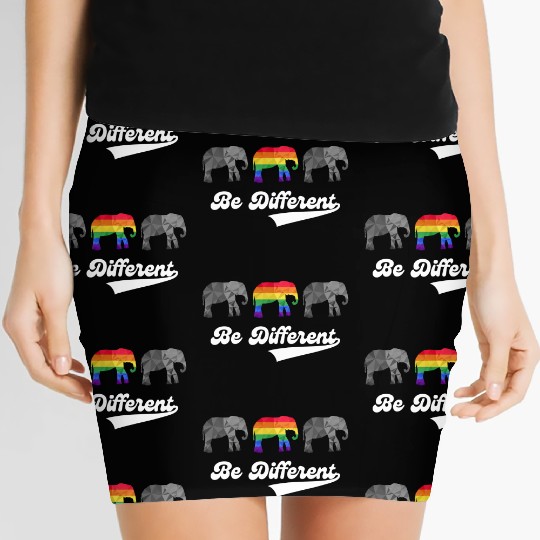Elephant LGBTQ Rainbow Flag Gay Pride Colorful Women's Mini Skirts
