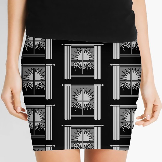 sunrise mountains view window Women's Mini Skirts