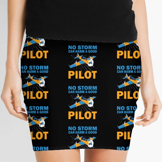 Pilot no storm can harm airplane aviation aircraft Women's Mini Skirts