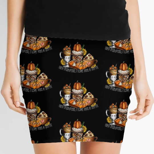 Hey Pumpkin I Love You a Latte Women's Mini Skirts