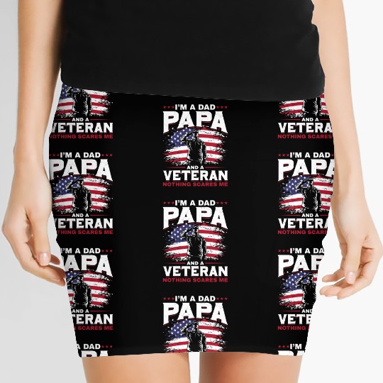 Dad Papa US Veteran Patriotic Father Soldier Women's Mini Skirts