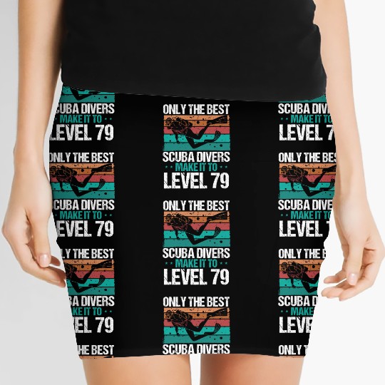 79 Scuba Diving Level 79 Year Diver Snorkeling Women's Mini Skirts