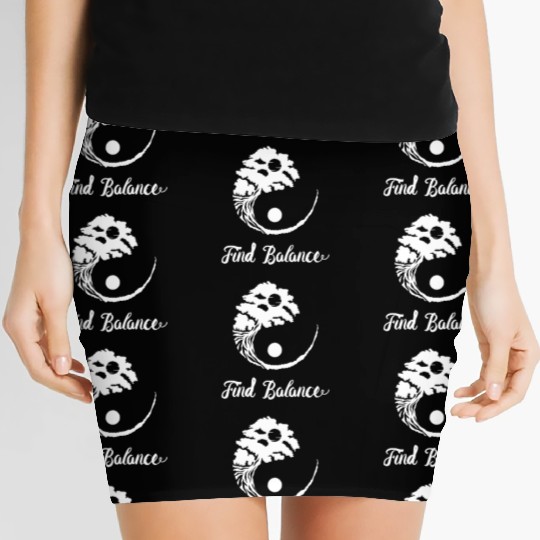 Bonsai Funny Quote Find Balance Zen Planting Gift Women's Mini Skirts