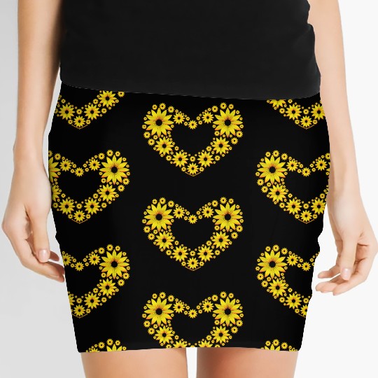 Love sunflower Women's Mini Skirts