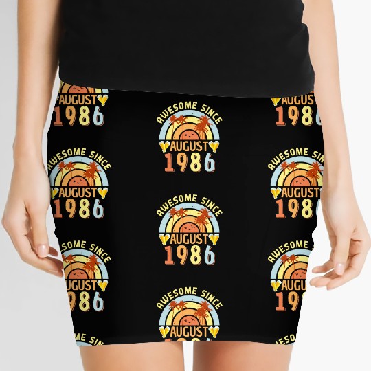 1986 Born In August Women's Mini Skirts