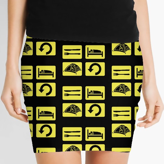 wilderness camping daily repeat Women's Mini Skirts