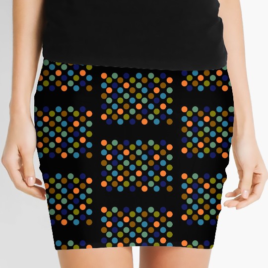 Dots - 1970's Autumn Spots Women's Mini Skirts