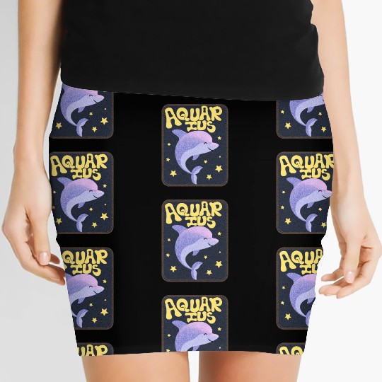 Aquarius Sign Animal Women's Mini Skirts
