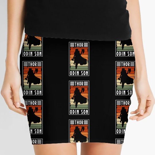 Thor Norse Runes Mythology Hammer Valhalla Gods Women's Mini Skirts