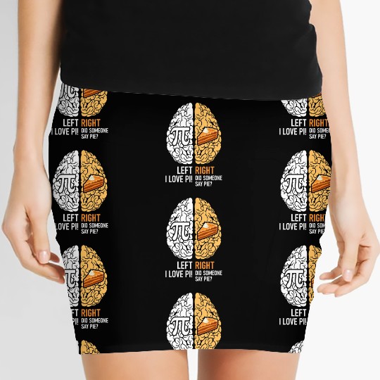 Funny Pi Day Left Vs Right Brain Pie Women's Mini Skirts Math