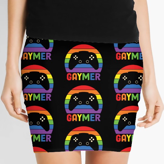 LBGT Flag Gay Pride Human Gaymer Gamer Women's Mini Skirts