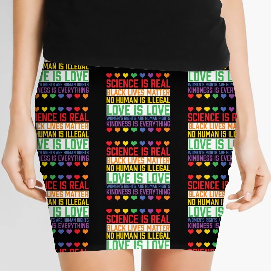LBGT Flag Gay Pride Human Science is Real Women's Mini Skirts