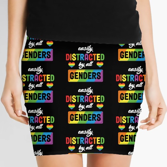 LBGT Flag Gay Pride Human Distracted by all Women's Mini Skirts