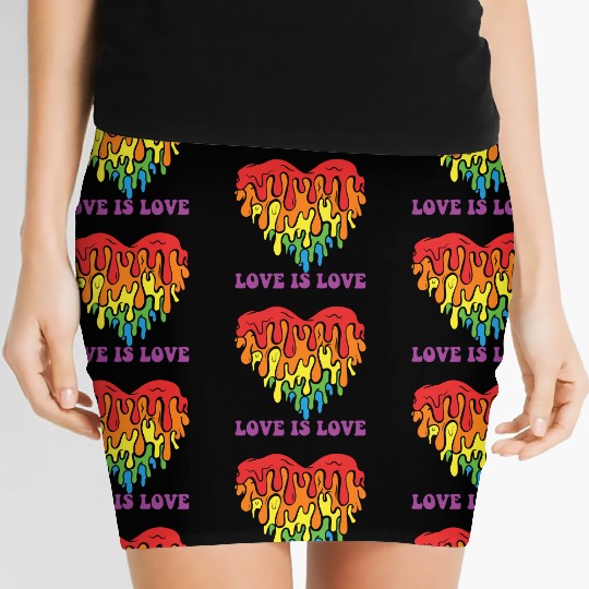 LBGT Flag Gay Pride Human Love is Love Women's Mini Skirts