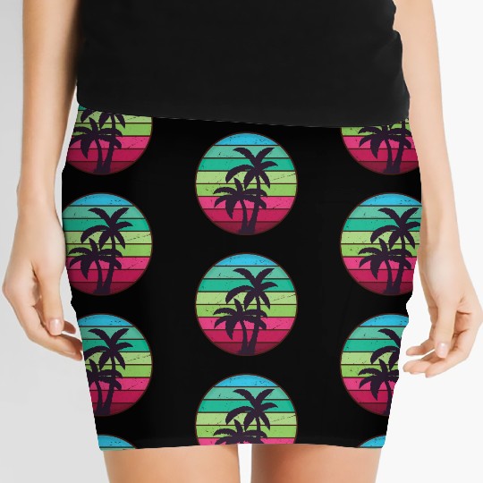 Palm Tree Tropical Beach Women's Mini Skirts