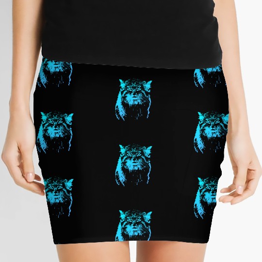 Pallas Cat Abstract - Blue Women's Mini Skirts
