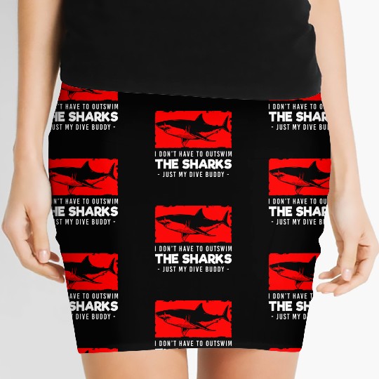Great White Shark Ocean Swimming Women's Mini Skirts