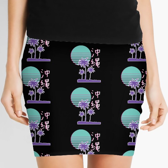Japanese Okinawa Synthwave Streetwear Women's Mini Skirts