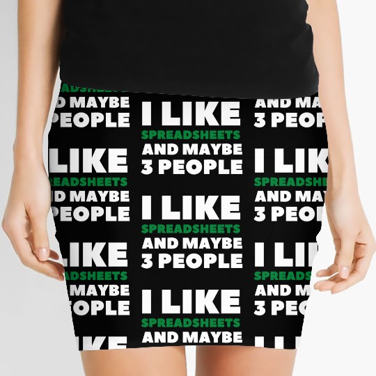 i like spreadsheets and people Excel Spreadsheet Women's Mini Skirts