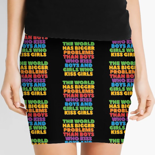 Gay Pride Lesbian LGBT Rainbow Bigger problems Women's Mini Skirts