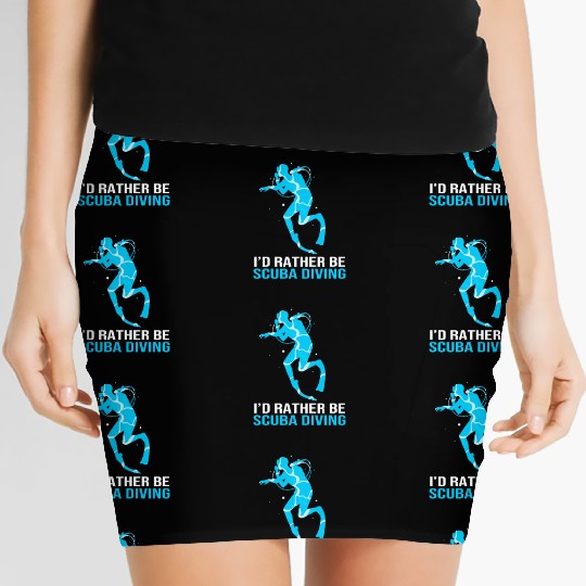 Funny Scuba Diver Id Rather Be Scuba Diving Women's Mini Skirts