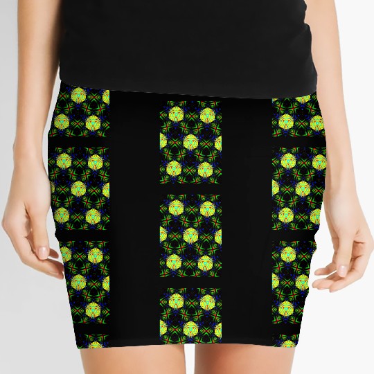 enchanting abstract seamless pattern Women's Mini Skirts