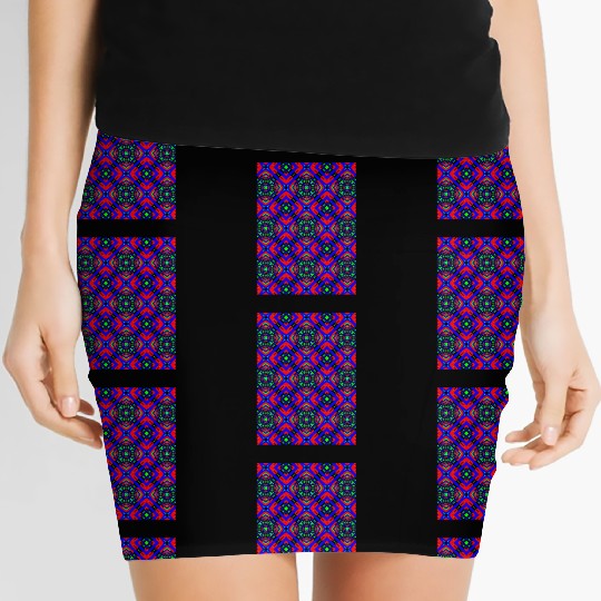 enchanting abstract seamless pattern Women's Mini Skirts