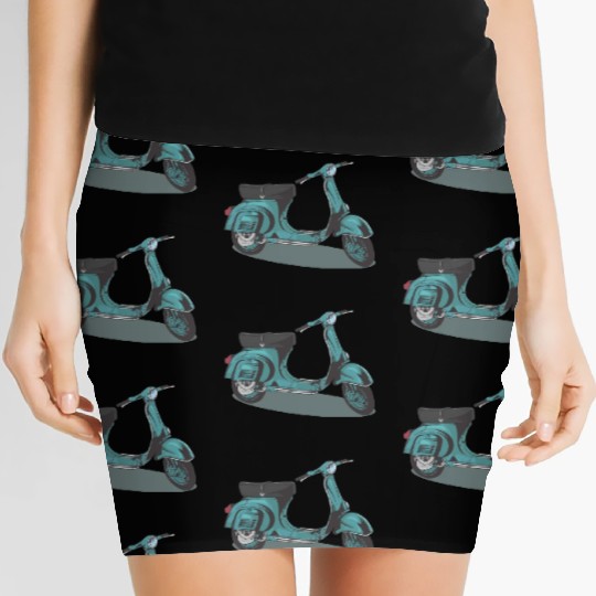 Green Vintage Vespa Women's Mini Skirts