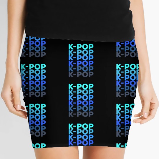 K-POP blue repetition from WhatTheKpop Women's Mini Skirts
