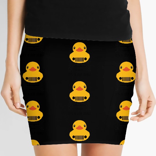Jeep Cute Rubber duck on Offroad wheels duckduck Women's Mini Skirts