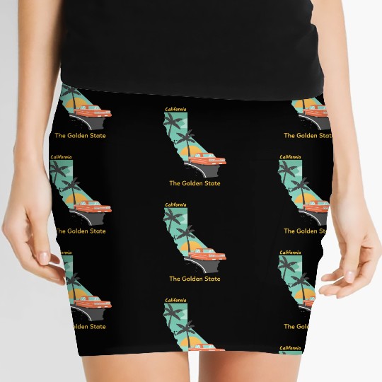California The Golden State Women's Mini Skirts