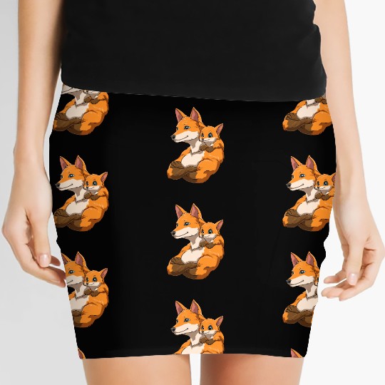 Strong Fox with Fox Child for a Fox lovers Women's Mini Skirts