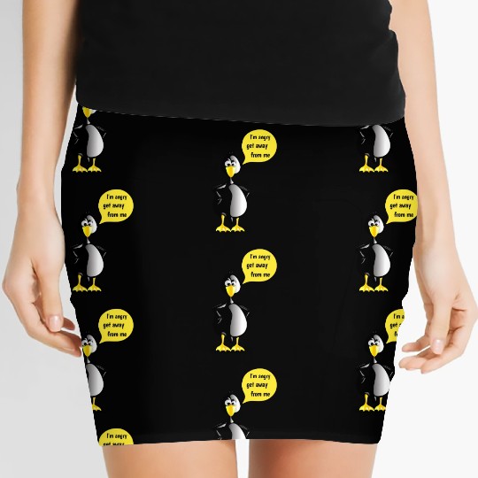 Angry Penguin Bird Women's Mini Skirts