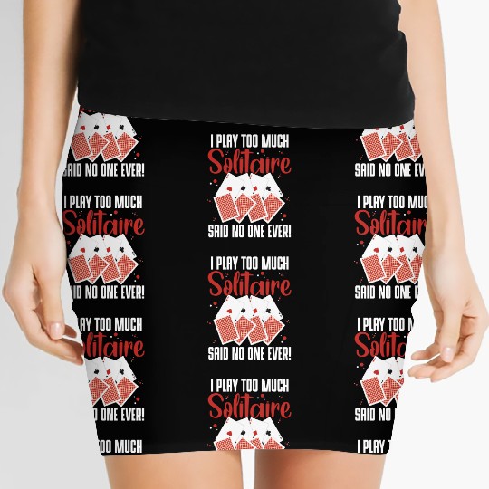 Poker Blackjack Playing Cards Regulars' Table Women's Mini Skirts