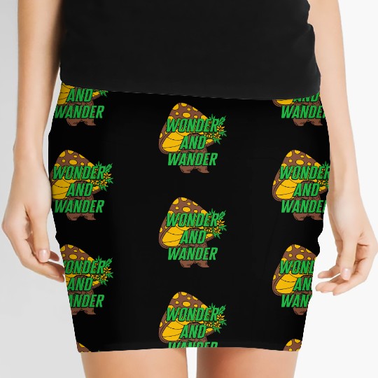 Fungi Women's Mini Skirts, Wonder And Wander Women's Mini Skirts, Funny Healthy