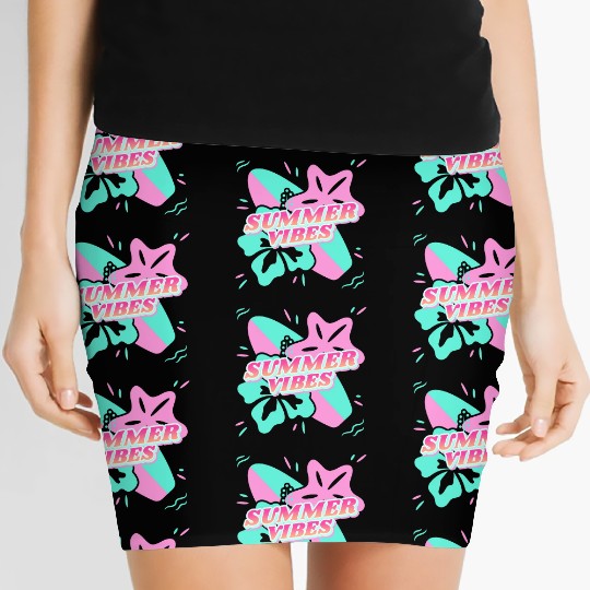 Summer Vibes - Beach, surf, hibiscus and starfish Women's Mini Skirts