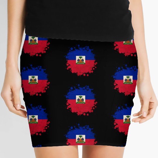 Haiti flags blob Women's Mini Skirts