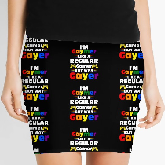 Funny Gaymer Gay Gamer Gayer - Pride Rainbow LGBT Women's Mini Skirts