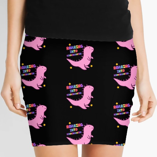 Roaring Into Kindergarten Cute Dinosaur Back To Women's Mini Skirts