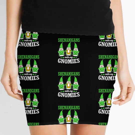 Clover St Patricks Day Shenanigans With My Gnomies Women's Mini Skirts