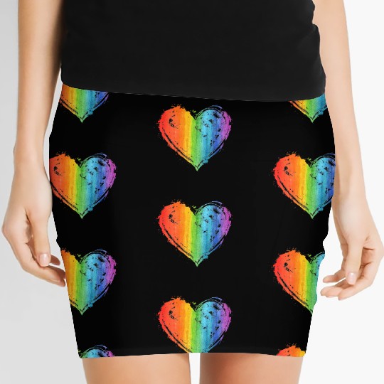 LGBT Gay Lesbian Pride Month Heart Flag LGBT Women's Mini Skirts