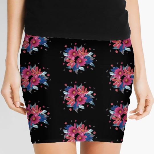 Summer wild flowers mix Women's Mini Skirts